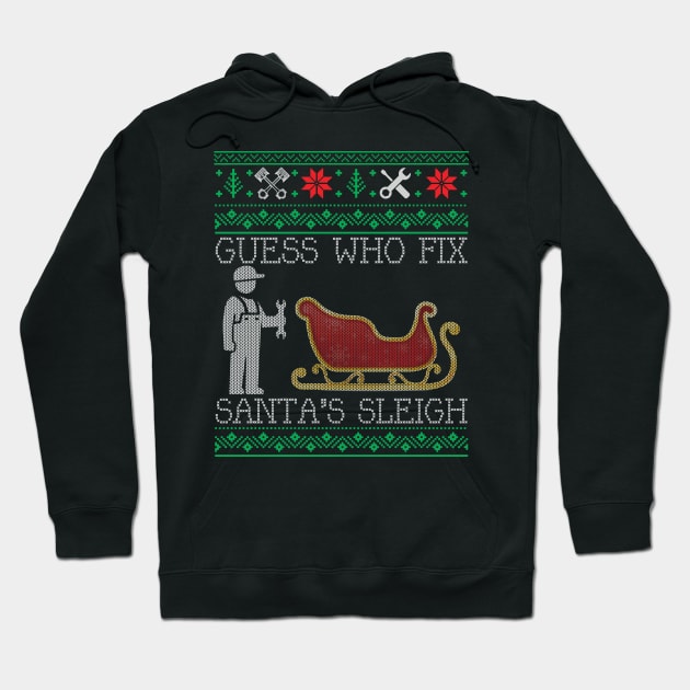 Christmas Auto Mechanic Ugly Christmas Xmas Sweater Hoodie by mrsmitful01